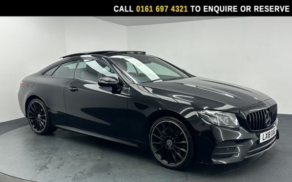 Used 2018 BLACK MERCEDES-BENZ E-CLASS Coupe 2.0 E220d AMG Line (Premium Plus) Coupe 2dr Diesel G-Tronic+ Euro 6 (s/s) (194 ps) (reg. 2018-06-21) for sale in Manchester