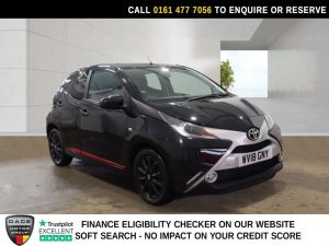 Used 2018 BLACK TOYOTA AYGO Hatchback 1.0 VVT-i x-press Hatchback 5dr Petrol Manual Euro 6 (68 ps) (reg. 2018-03-14) for sale in Stockport