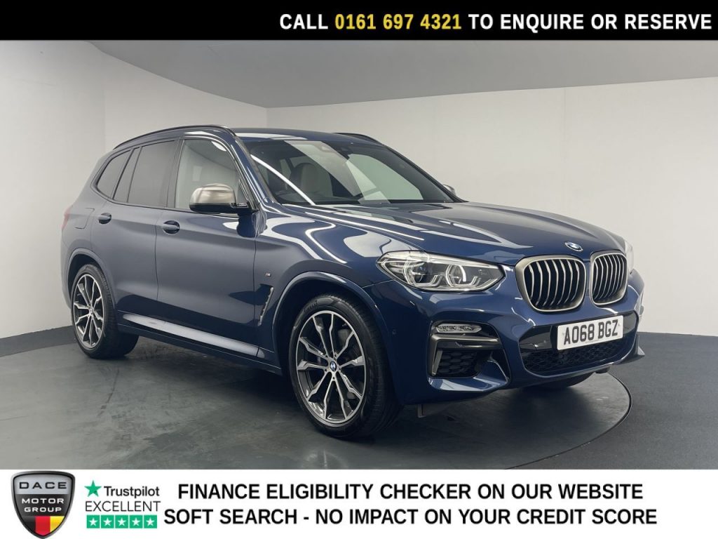 Used 2018 BLUE BMW X3 SUV 3.0 M40i SUV 5dr Petrol Auto xDrive Euro 6 (s/s) (360 ps) (reg. 2018-09-15) for sale in Manchester