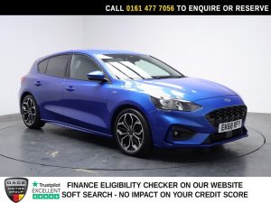 Used 2018 BLUE FORD FOCUS Hatchback 1.5T EcoBoost ST-Line X Hatchback 5dr Petrol Manual Euro 6 (s/s) (182 ps) (reg. 2018-10-08) for sale in Stockport