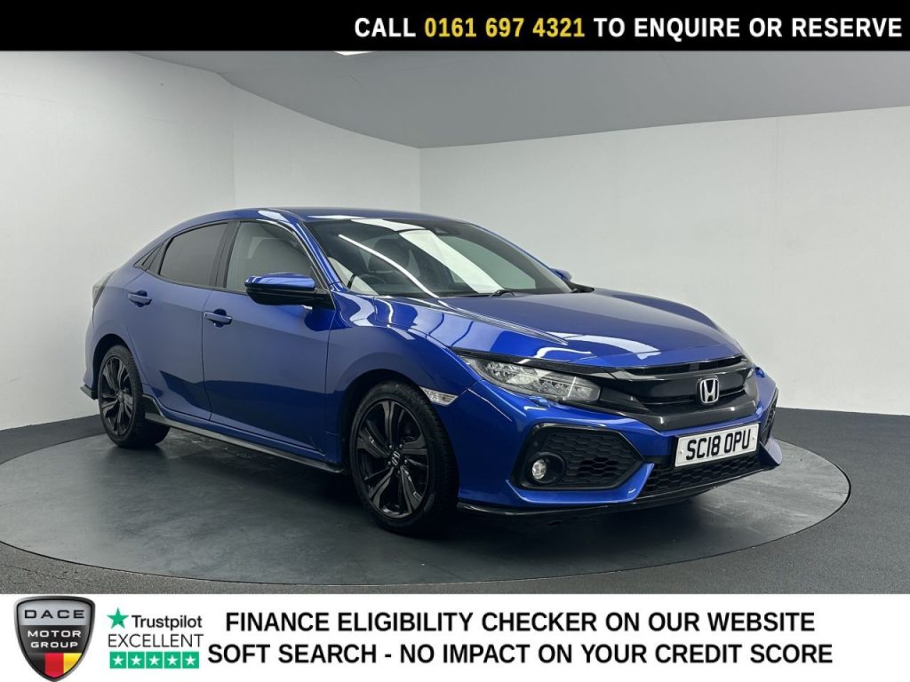 Used 2018 BLUE HONDA CIVIC Hatchback 1.5 VTEC Turbo GPF Sport Hatchback 5dr Petrol Manual Euro 6 (s/s) (182 ps) (reg. 2018-08-11) for sale in Manchester