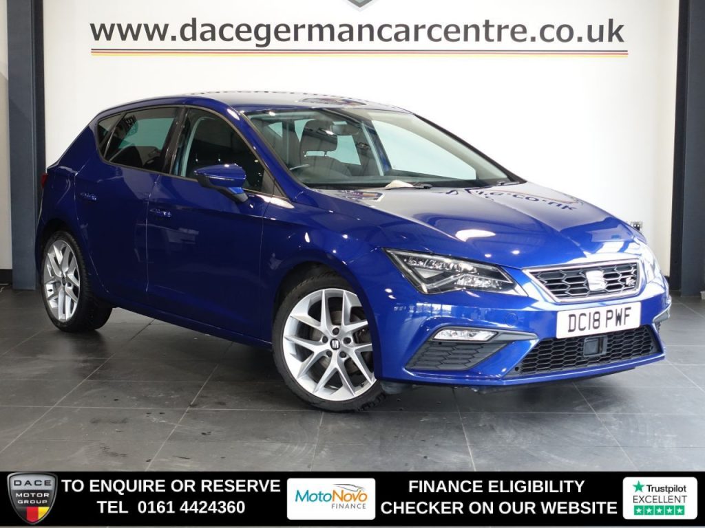 Used 2018 BLUE SEAT LEON Hatchback 1.4 TSI FR Technology Hatchback 5dr Petrol Manual Euro 6 (s/s) (125 ps) (reg. 2018-08-10) for sale in Altrincham