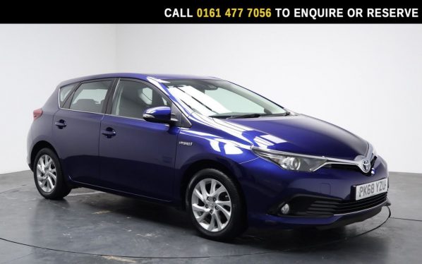 Used 2018 BLUE TOYOTA AURIS Hatchback 1.8 VVT-h Icon Tech Hatchback 5dr Petrol Hybrid CVT Euro 6 (s/s) (136 ps) (reg. 2018-10-31) for sale in Stockport