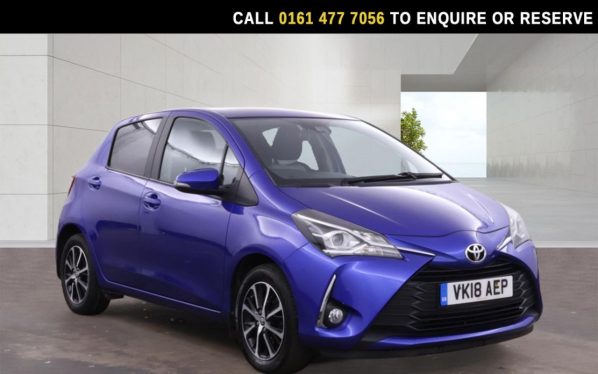 Used 2018 BLUE TOYOTA YARIS Hatchback 1.5 VVT-i Icon Tech Hatchback 5dr Petrol Manual Euro 6 (111 ps) (reg. 2018-03-26) for sale in Stockport