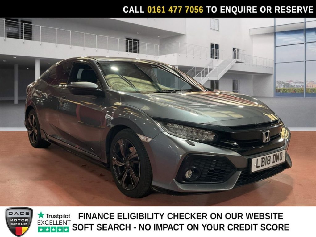 Used 2018 GREY HONDA CIVIC Hatchback 1.5 VTEC Turbo GPF Sport Hatchback 5dr Petrol Manual Euro 6 (s/s) (182 ps) (reg. 2018-08-13) for sale in Stockport