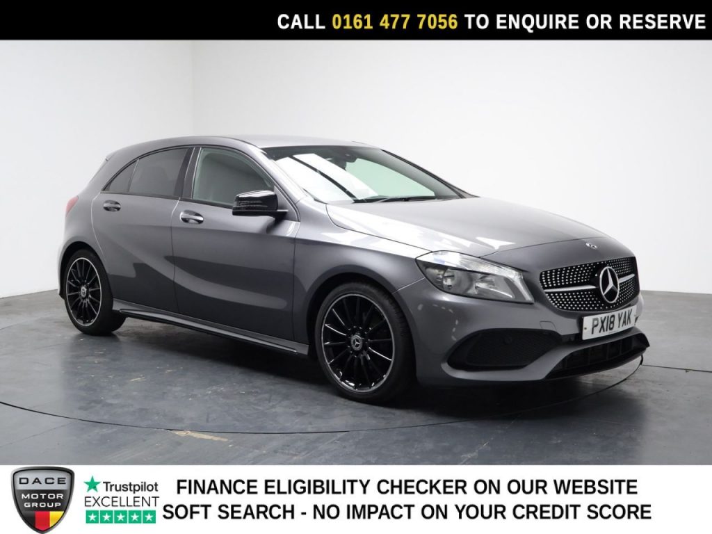 Used 2018 GREY MERCEDES-BENZ A-CLASS Hatchback 1.6 A200 AMG Line Hatchback 5dr Petrol 7G-DCT Euro 6 (s/s) (156 ps) (reg. 2018-03-27) for sale in Stockport