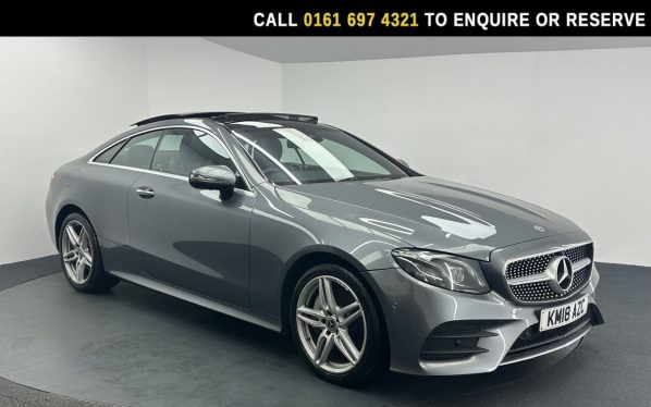 Used 2018 GREY MERCEDES-BENZ E-CLASS Coupe 3.0 E350d V6 AMG Line (Premium Plus) Coupe 2dr Diesel G-Tronic+ 4MATIC Euro 6 (s/s) (258 ps) (reg. 2018-03-30) for sale in Manchester