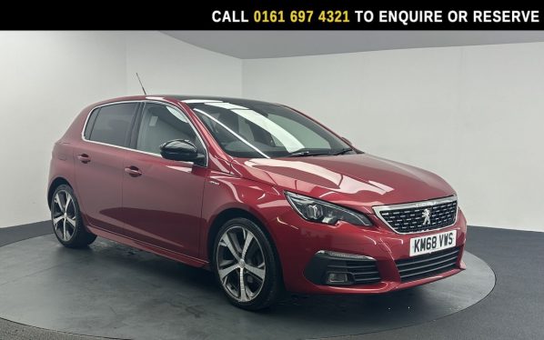 Used 2018 RED PEUGEOT 308 Hatchback 1.2 PureTech GT Line Hatchback 5dr Petrol Manual Euro 6 (s/s) (130 ps) (reg. 2018-10-25) for sale in Manchester