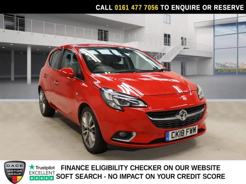 Used 2018 RED VAUXHALL CORSA Hatchback 1.4i ecoFLEX Elite Hatchback 5dr Petrol Auto Euro 6 (90 ps) (reg. 2018-04-30) for sale in Stockport