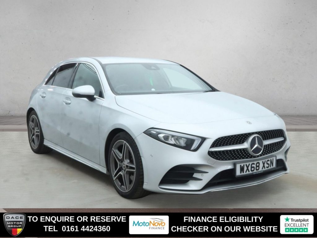 Used 2018 SILVER MERCEDES-BENZ A-CLASS Hatchback 1.5 A180d AMG Line (Executive) Hatchback 5dr Diesel 7G-DCT Euro 6 (s/s) (116 ps) (reg. 2018-11-23) for sale in Altrincham