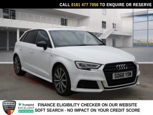 Used 2018 WHITE AUDI A3 Hatchback 1.5 TFSI CoD 35 Black Edition Sportback 5dr Petrol S Tronic Euro 6 (s/s) (150 ps) (reg. 2018-10-23) for sale in Stockport