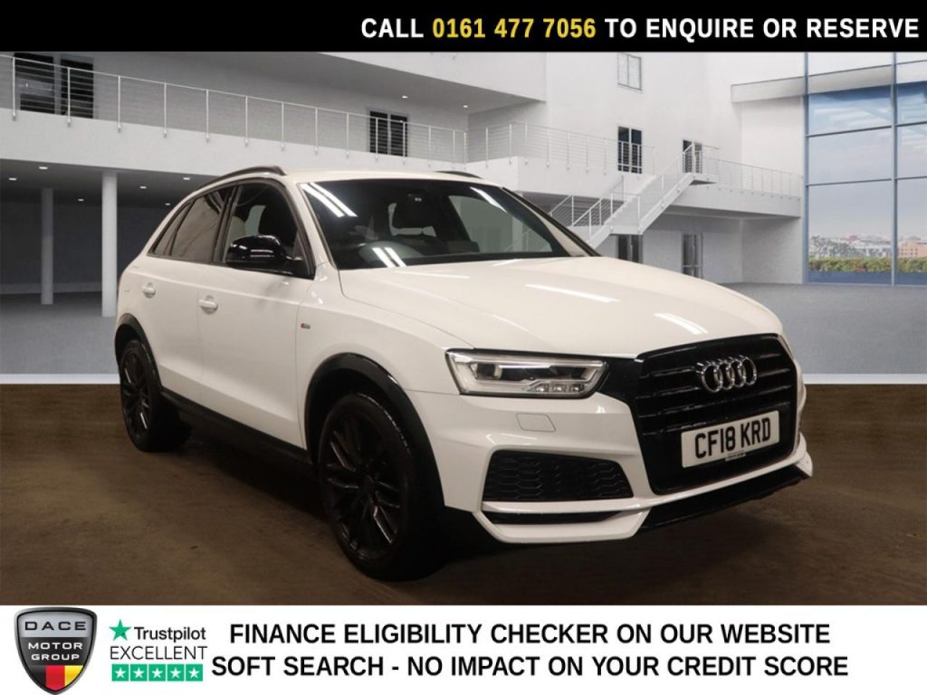 Used 2018 WHITE AUDI Q3 SUV 1.4 TFSI CoD Black Edition SUV 5dr Petrol S Tronic Euro 6 (s/s) (150 ps) (reg. 2018-07-30) for sale in Stockport