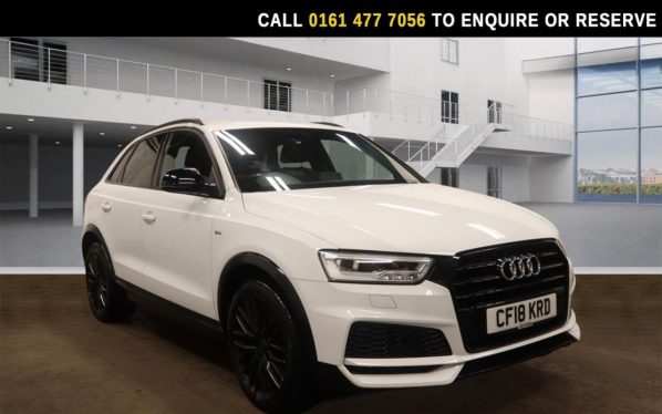 Used 2018 WHITE AUDI Q3 SUV 1.4 TFSI CoD Black Edition SUV 5dr Petrol S Tronic Euro 6 (s/s) (150 ps) (reg. 2018-07-30) for sale in Stockport