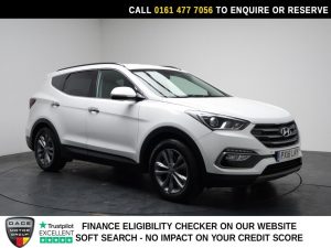 Used 2018 WHITE HYUNDAI SANTA FE SUV 2.2 CRDi Blue Drive Premium SUV 5dr Diesel Auto 4WD Euro 6 (s/s) (200 ps) (reg. 2018-03-09) for sale in Stockport