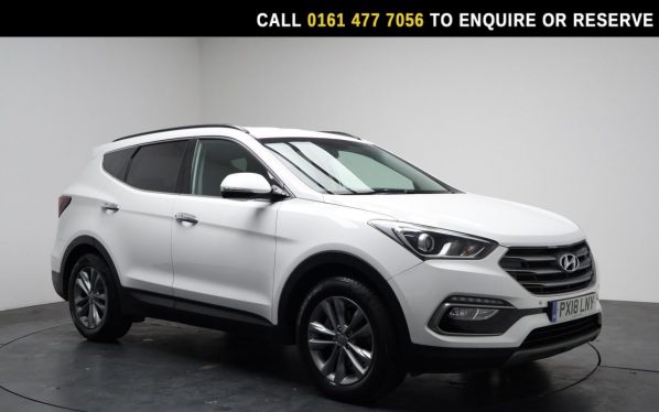 Used 2018 WHITE HYUNDAI SANTA FE SUV 2.2 CRDi Blue Drive Premium SUV 5dr Diesel Auto 4WD Euro 6 (s/s) (200 ps) (reg. 2018-03-09) for sale in Stockport