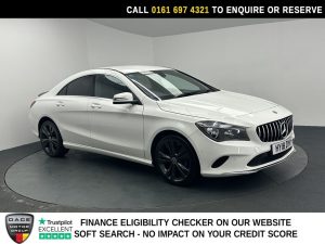 Used 2018 WHITE MERCEDES-BENZ CLA Saloon 1.6 CLA180 Sport Coupe 4dr Petrol Manual Euro 6 (s/s) (122 ps) (reg. 2018-07-02) for sale in Manchester