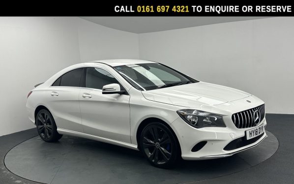 Used 2018 WHITE MERCEDES-BENZ CLA Saloon 1.6 CLA180 Sport Coupe 4dr Petrol Manual Euro 6 (s/s) (122 ps) (reg. 2018-07-02) for sale in Manchester