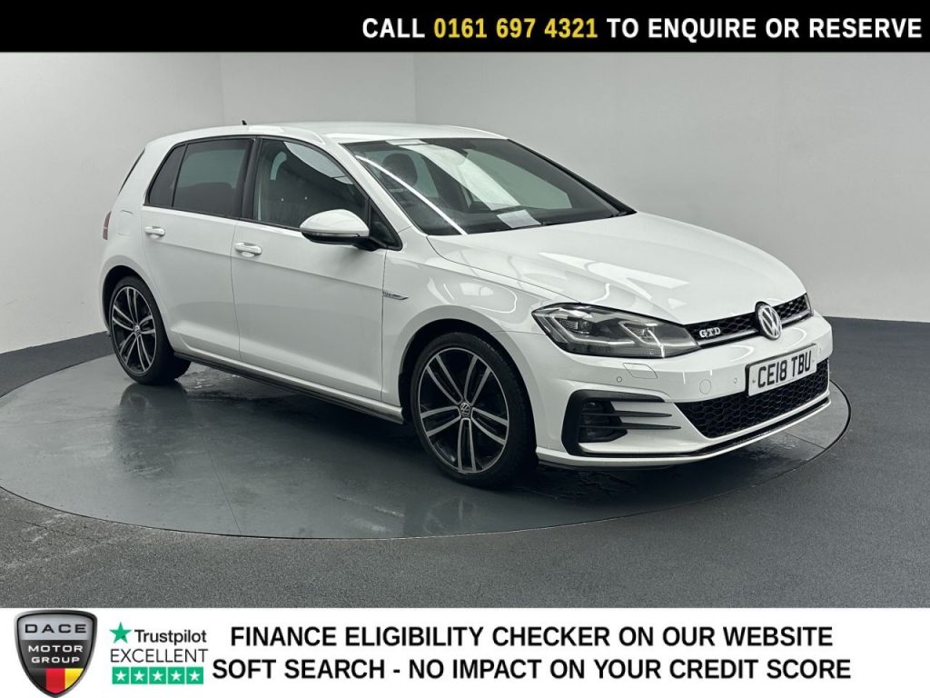 Used 2018 WHITE VOLKSWAGEN GOLF Hatchback 2.0 TDI GTD Hatchback 5dr Diesel Manual Euro 6 (s/s) (184 ps) (reg. 2018-03-29) for sale in Manchester