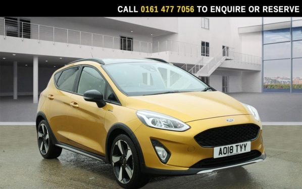 Used 2018 YELLOW FORD FIESTA Hatchback 1.0T EcoBoost Active B and O Play Hatchback 5dr Petrol Manual Euro 6 (s/s) (125 ps) (reg. 2018-04-30) for sale in Stockport