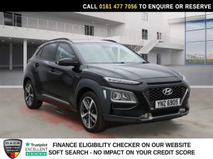 Used 2019 BLACK HYUNDAI KONA SUV 1.0 T-GDi Premium SUV 5dr Petrol Manual Euro 6 (s/s) (120 ps) (reg. 2019-09-30) for sale in Stockport