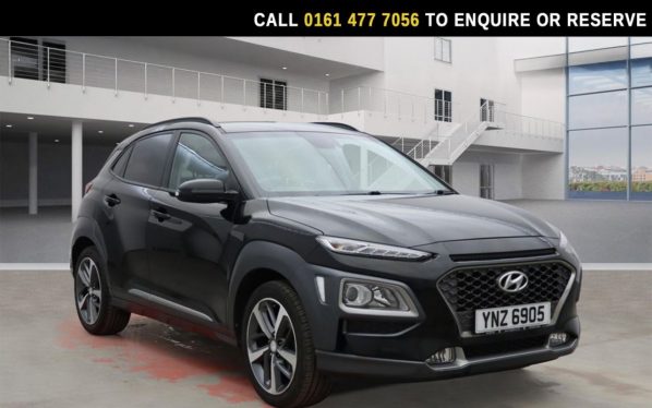 Used 2019 BLACK HYUNDAI KONA SUV 1.0 T-GDi Premium SUV 5dr Petrol Manual Euro 6 (s/s) (120 ps) (reg. 2019-09-30) for sale in Stockport