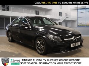 Used 2019 BLACK MERCEDES-BENZ C-CLASS Saloon 1.5 C200 MHEV EQ Boost AMG Line (Premium) Saloon 4dr Petrol G-Tronic+ Euro 6 (s/s) (198 ps) (reg. 2019-06-28) for sale in Stockport