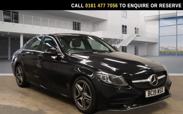 Used 2019 BLACK MERCEDES-BENZ C-CLASS Saloon 1.5 C200 MHEV EQ Boost AMG Line (Premium) Saloon 4dr Petrol G-Tronic+ Euro 6 (s/s) (198 ps) (reg. 2019-06-28) for sale in Stockport