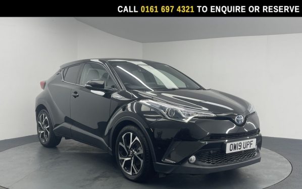 Used 2019 BLACK TOYOTA C-HR SUV 1.8 VVT-h Design SUV 5dr Petrol Hybrid CVT Euro 6 (s/s) (122 ps) (reg. 2019-08-08) for sale in Manchester