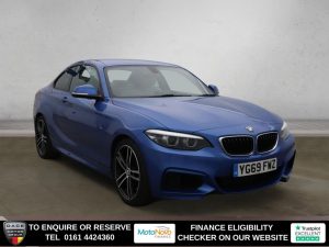 Used 2019 BLUE BMW 2 SERIES Coupe 1.5 218i GPF M Sport Coupe 2dr Petrol Auto Euro 6 (s/s) (136 ps) (reg. 2019-09-06) for sale in Altrincham