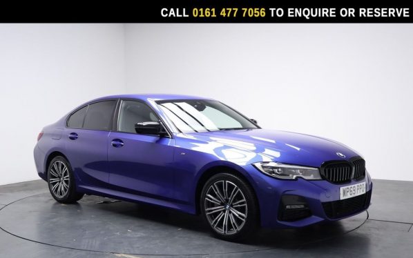 Used 2019 BLUE BMW 3 SERIES Saloon 2.0 330e 12kWh M Sport Saloon 4dr Petrol Plug-in Hybrid Auto Euro 6 (s/s) (292 ps) (reg. 2019-12-27) for sale in Stockport