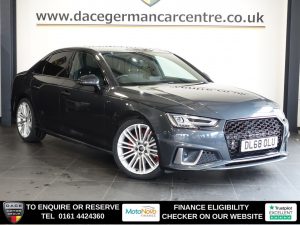 Used 2019 GREY AUDI A4 Saloon 2.0 TDI 35 S line Saloon 4dr Diesel S Tronic Euro 6 (s/s) (150 ps) (reg. 2019-02-19) for sale in Altrincham