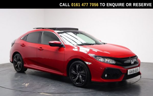 Used 2019 RED HONDA CIVIC Hatchback 1.0 VTEC Turbo EX Hatchback 5dr Petrol CVT Euro 6 (s/s) (126 ps) (reg. 2019-07-17) for sale in Stockport