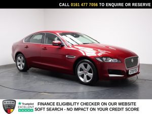 Used 2019 RED JAGUAR XF Saloon 2.0i Portfolio GPF Saloon 4dr Petrol Auto Euro 6 (s/s) (250 ps) (reg. 2019-03-12) for sale in Stockport