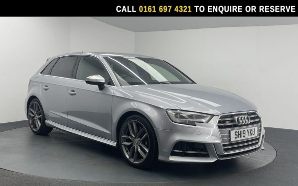 Used 2019 SILVER AUDI S3 Hatchback 2.0 TFSI Sportback 5dr Petrol S Tronic quattro Euro 6 (s/s) (300 ps) (reg. 2019-03-29) for sale in Manchester