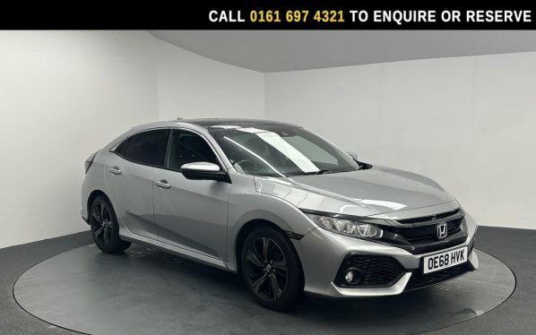 Used 2019 SILVER HONDA CIVIC Hatchback 1.0 VTEC Turbo EX Hatchback 5dr Petrol Manual Euro 6 (s/s) (129 ps) (reg. 2019-01-03) for sale in Manchester