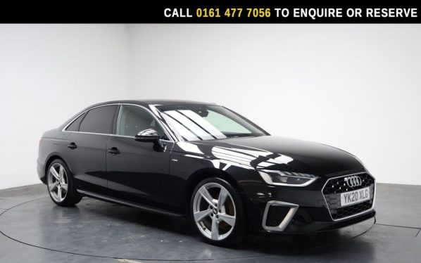 Used 2020 BLACK AUDI A4 Saloon 2.0 TFSI 35 S line Saloon 4dr Petrol Manual Euro 6 (s/s) (150 ps) (reg. 2020-03-06) for sale in Stockport