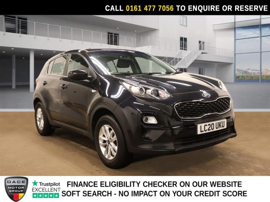 Used 2020 BLACK KIA SPORTAGE SUV 1.6 GDi 1 SUV 5dr Petrol Manual Euro 6 (s/s) (130 bhp) (reg. 2020-06-30) for sale in Stockport