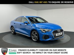Used 2021 BLUE AUDI A3 Saloon 1.5 TFSI 35 S line Saloon 4dr Petrol S Tronic Euro 6 (s/s) (150 ps) (reg. 2021-04-09) for sale in Manchester