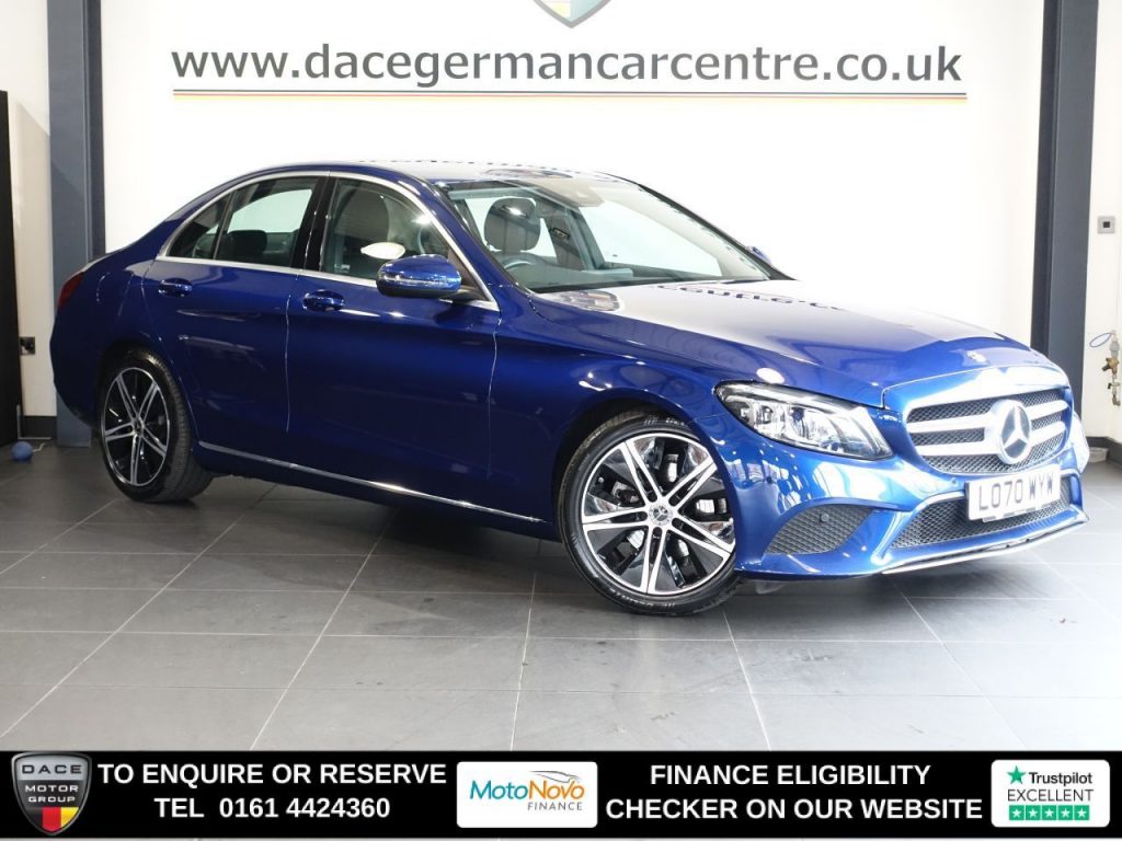 Used 2021 BLUE MERCEDES-BENZ C-CLASS Saloon 2.0 C220d Sport Saloon 4dr Diesel G-Tronic+ Euro 6 (s/s) (194 ps) (reg. 2021-01-29) for sale in Altrincham