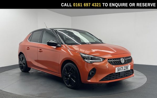 Used 2021 ORANGE VAUXHALL Corsa Electric Hatchback 50kWh Elite Premium Hatchback 5dr Electric Auto (136 ps) (reg. 2021-12-21) for sale in Manchester