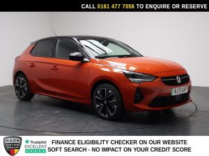 Used 2021 ORANGE VAUXHALL Corsa Electric Hatchback 50kWh SRi Nav Premium Hatchback 5dr Electric Auto (7.4Kw Charger) (136 ps) (reg. 2021-11-30) for sale in Stockport