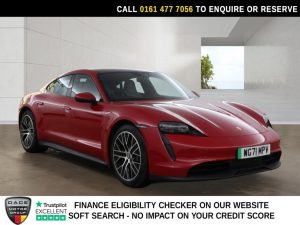 Used 2021 RED PORSCHE TAYCAN Saloon Performance Plus 93.4kWh Saloon 4dr Electric Auto RWD (11kW Charger) (476 ps) (reg. 2021-12-07) for sale in Stockport