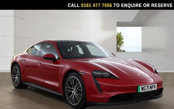 Used 2021 RED PORSCHE TAYCAN Saloon Performance Plus 93.4kWh Saloon 4dr Electric Auto RWD (11kW Charger) (476 ps) (reg. 2021-12-07) for sale in Stockport
