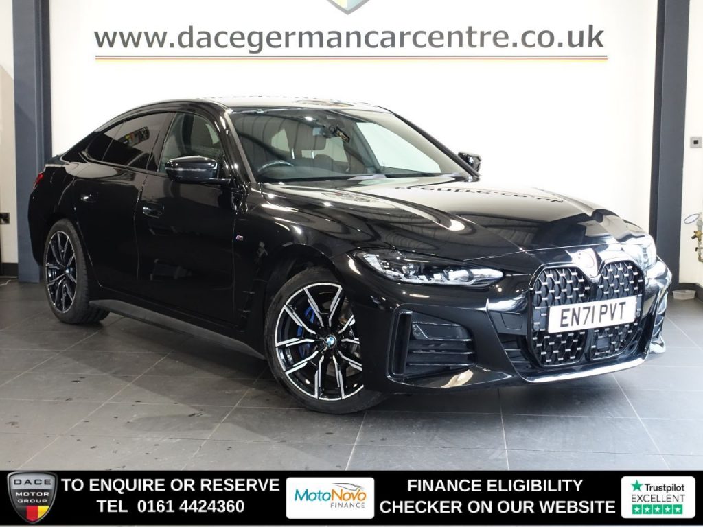 Used 2022 BLACK BMW 4 SERIES GRAN COUPE Hatchback 2.0 430i M Sport Hatchback 5dr Petrol Auto Euro 6 (s/s) (245 ps) (reg. 2022-02-04) for sale in Altrincham