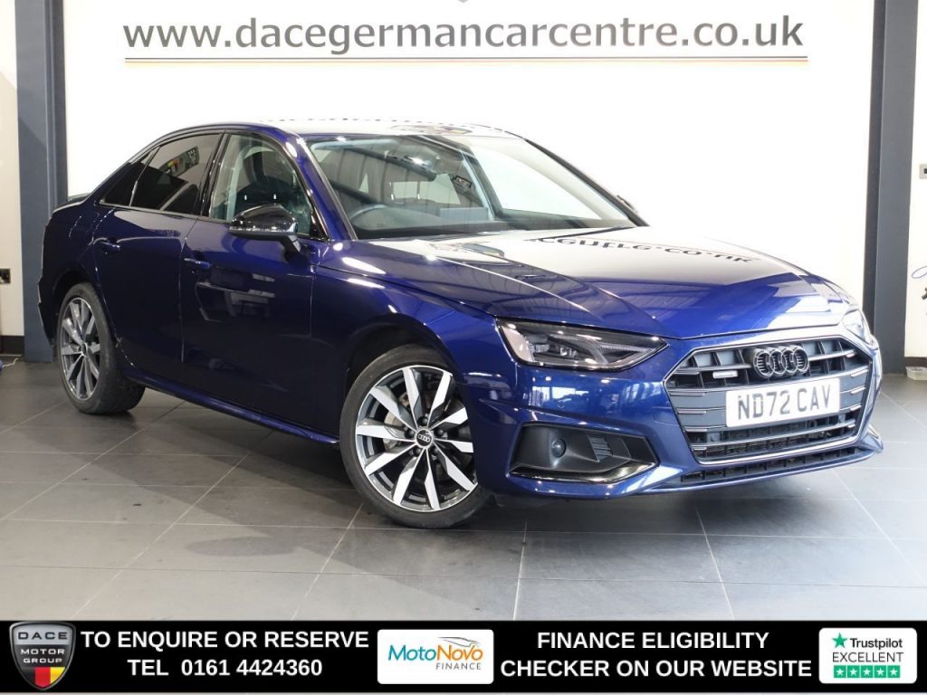 Used 2022 BLUE AUDI A4 Saloon 2.0 TDI 40 Sport Edition Saloon 4dr Diesel S Tronic quattro Euro 6 (s/s) (204 ps) (reg. 2022-10-28) for sale in Altrincham