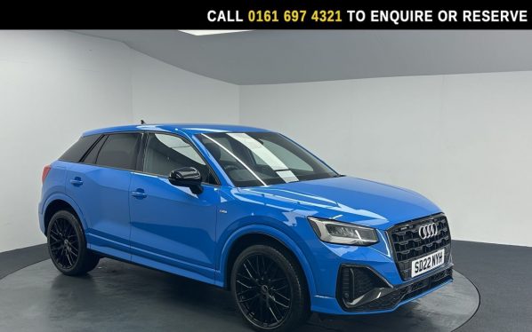 Used 2022 BLUE AUDI Q2 SUV 1.5 TFSI CoD 35 Black Edition SUV 5dr Petrol S Tronic Euro 6 (s/s) (150 ps) (reg. 2022-04-23) for sale in Manchester