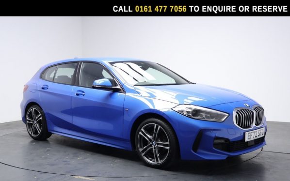Used 2022 BLUE BMW 1 SERIES Hatchback 1.5 118i M Sport (LCP) Hatchback 5dr Petrol DCT Euro 6 (s/s) (136 ps) (reg. 2022-12-20) for sale in Stockport
