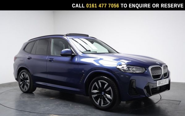 Used 2022 BLUE BMW IX3 SUV 80kWh M Sport SUV 5dr Electric Auto (286 ps) (reg. 2022-03-25) for sale in Stockport