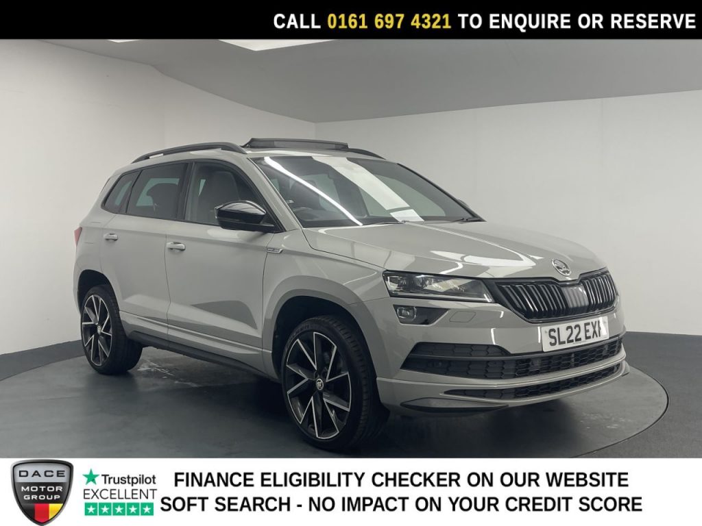 Used 2022 GREY SKODA KAROQ SUV 1.5 TSI ACT SportLine SUV 5dr Petrol DSG Euro 6 (s/s) (150 ps) (reg. 2022-05-26) for sale in Manchester