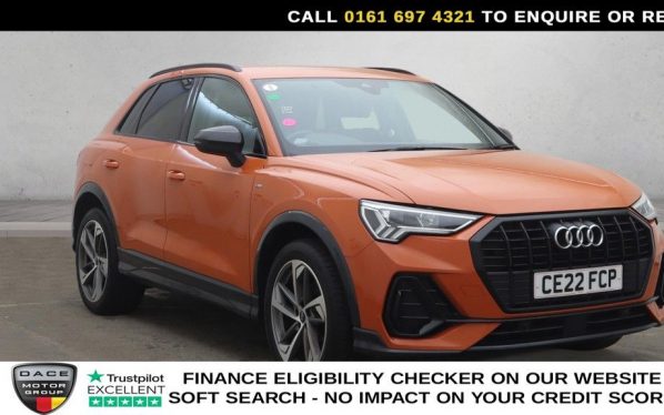 Used 2022 ORANGE AUDI Q3 SUV 1.5 TFSI CoD 35 Black Edition SUV 5dr Petrol Manual Euro 6 (s/s) (150 ps) (reg. 2022-04-06) for sale in Manchester